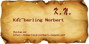 Köberling Norbert névjegykártya