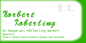 norbert koberling business card